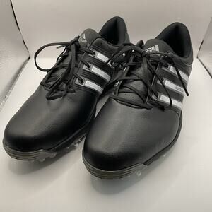 Adidas Tour360 X Spiked Golf Shoes Black White Men's Size 10.5 Q47032 Waterproof